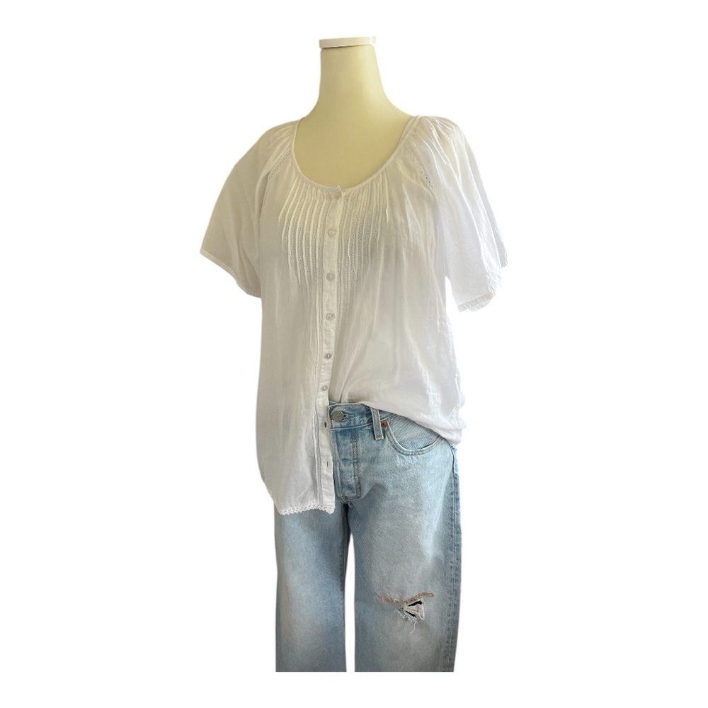Dex Sheer White Blouse (Size M)